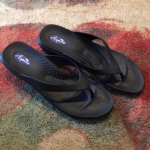 Aspire Black Sandals Size Lg =9